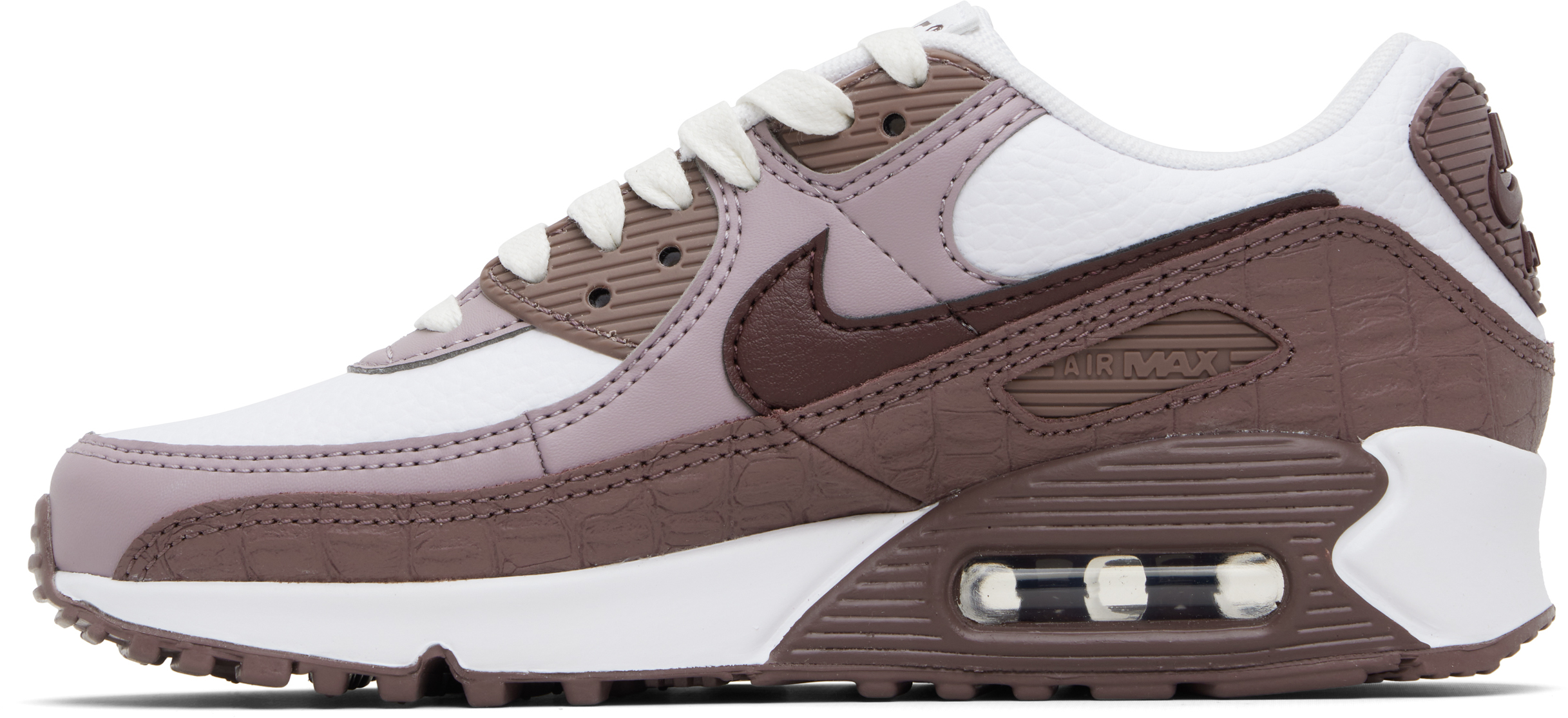 Burgundy & White Air Max 90 Sneakers