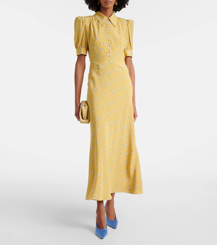 Floral silk midi dress