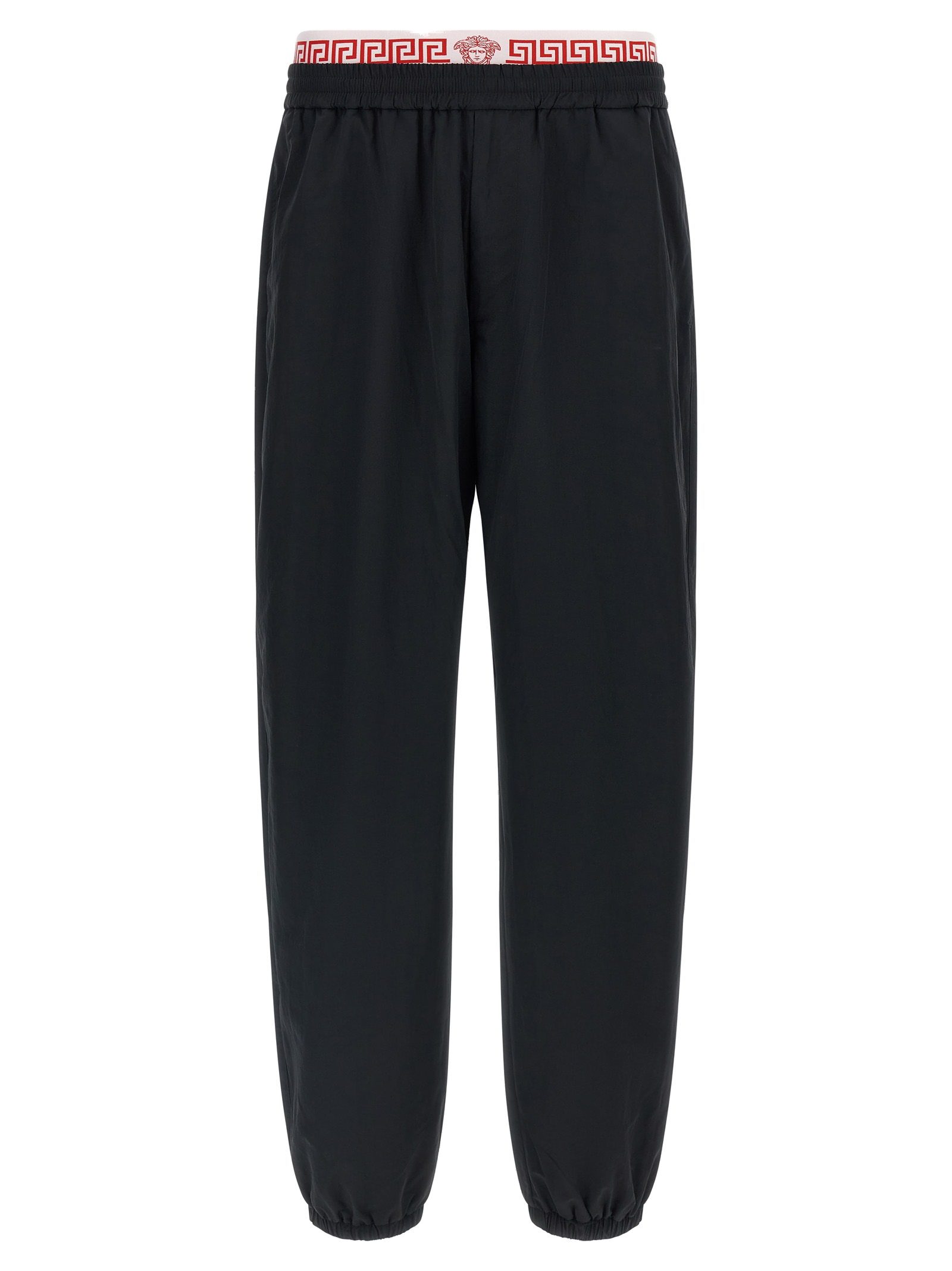 Greca Waistband Joggers — Black
