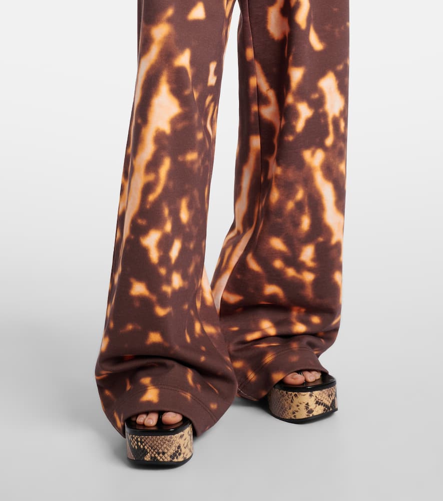 Printed cotton wide-leg pants
