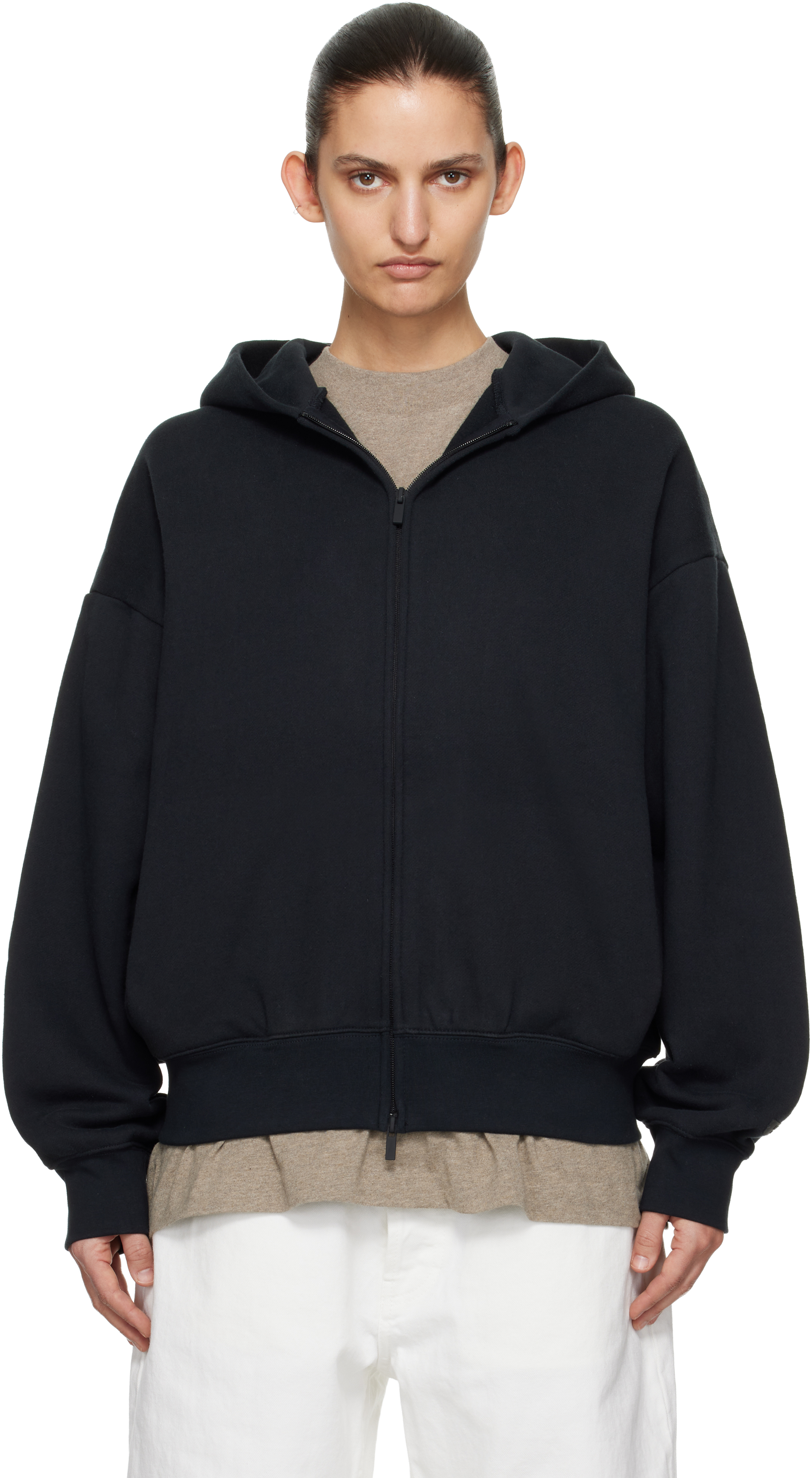 Black Classic Zip-Up Hoodie