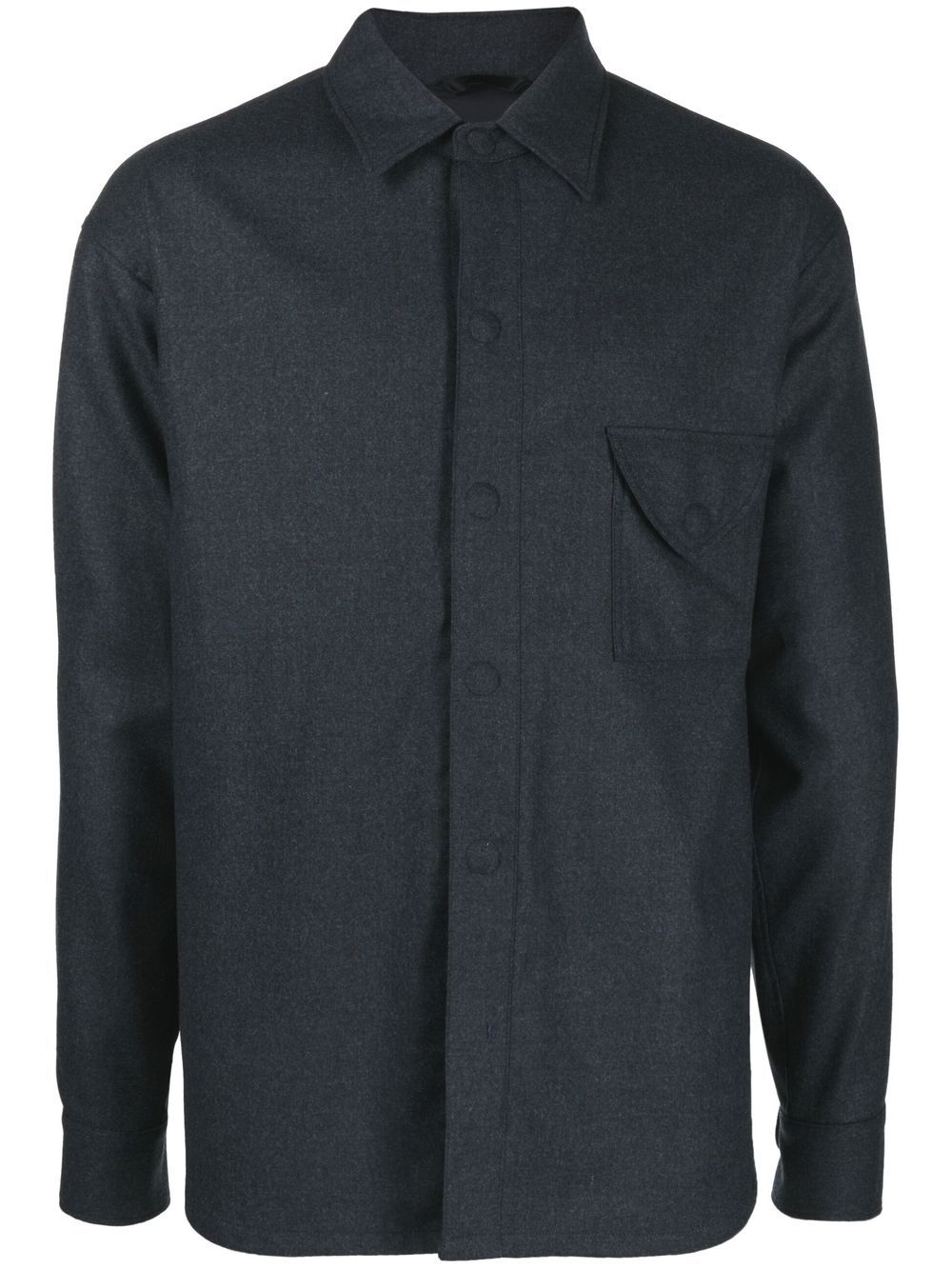 Wool shirt jacket - Blue