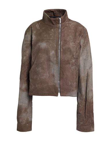 Rus/fr. ca/de Woman Denim outerwear Chocolate brown Size L Cotton