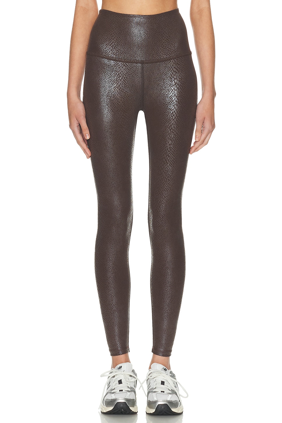 Beyond Yoga PowerShine High Waisted Midi Legging in Viper Espresso - Chocolate. XS also in L