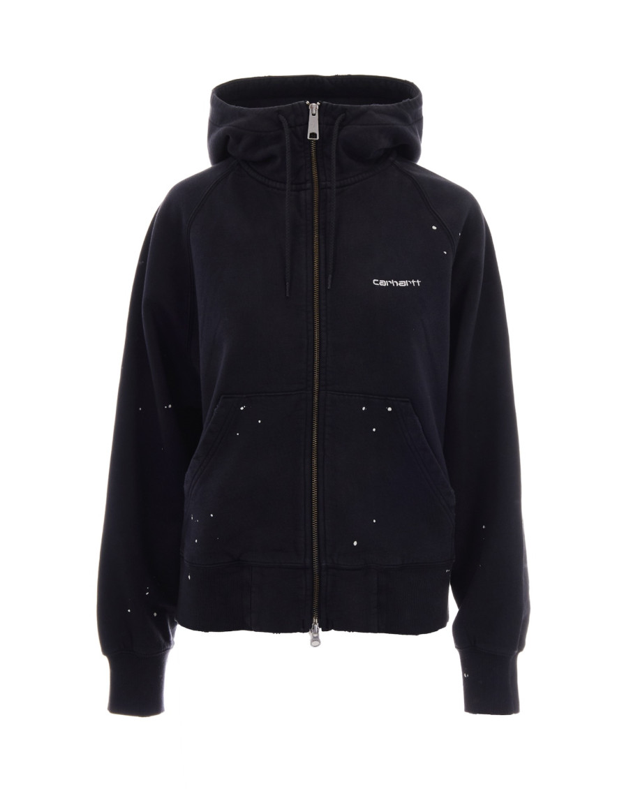 Black Logo Hood Sweatshirt