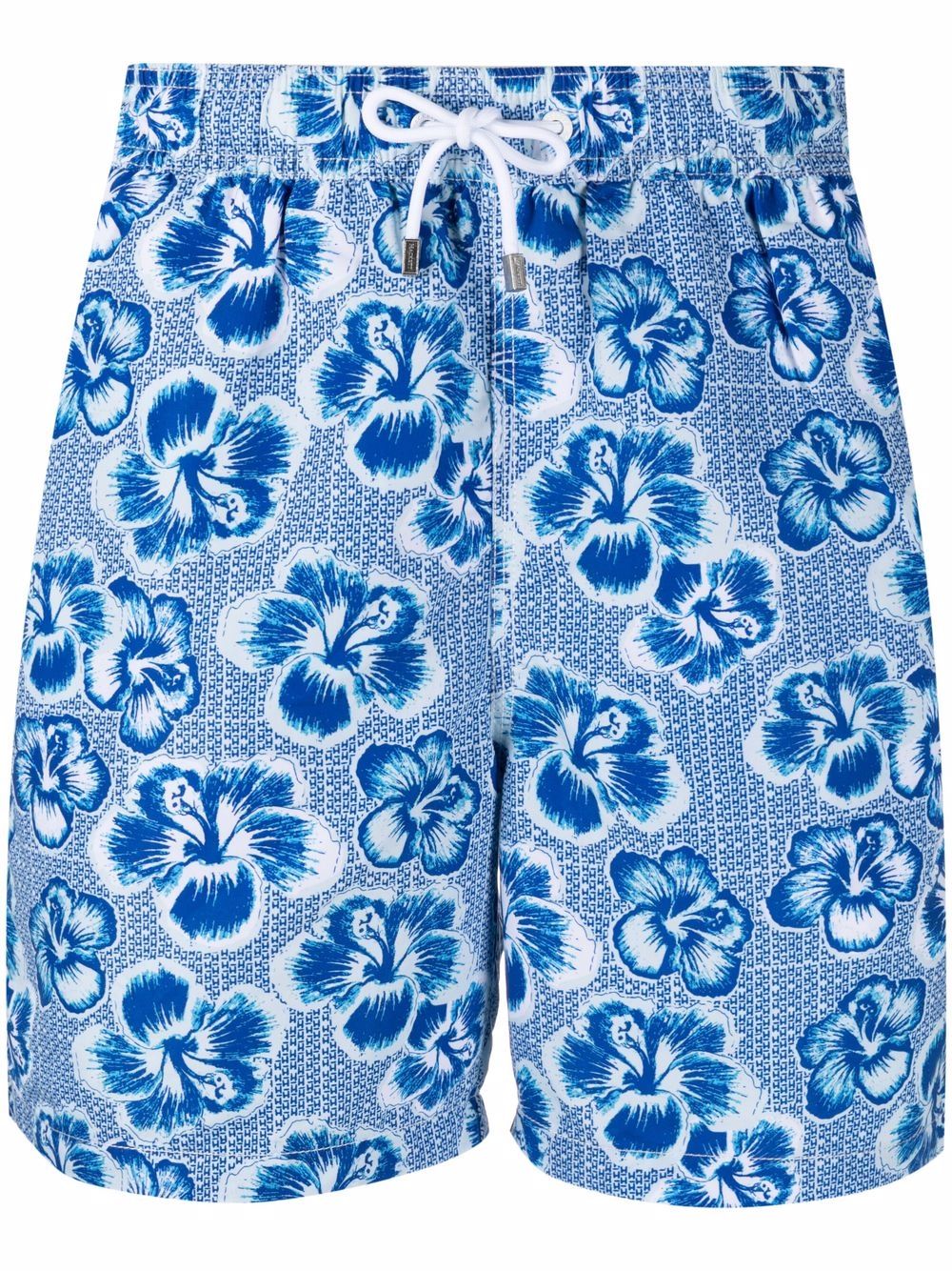 Floral-print drawstring-waist swim shorts - Blue