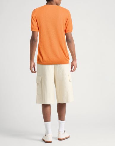 Man Sweater Orange Size 40 Cotton, Polyamide