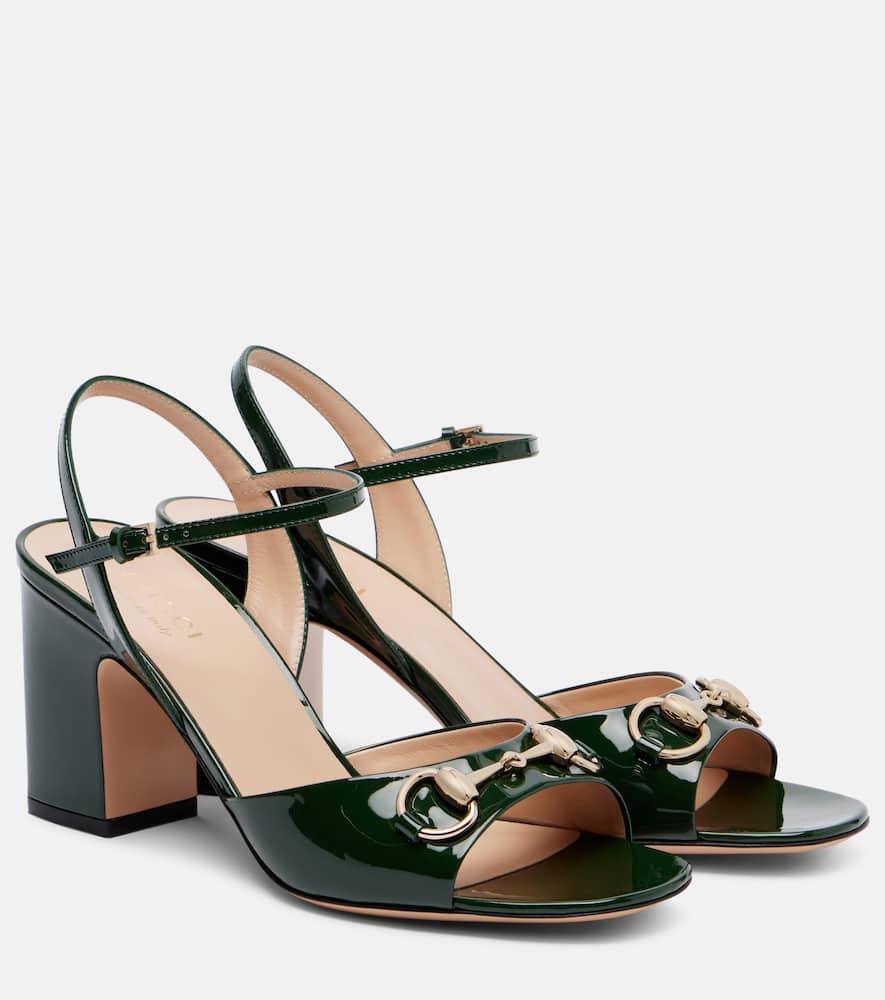 Lady Horsebit 75 patent leather sandals