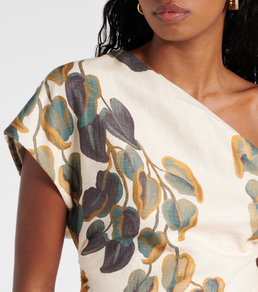 Belletto Asymmetric linen crop top