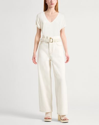 Woman Sweater Off white Size S/M Linen, Viscose, Cotton