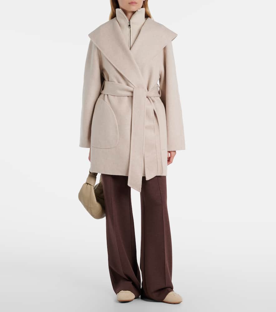 Edgemere wool-blend wrap jacket