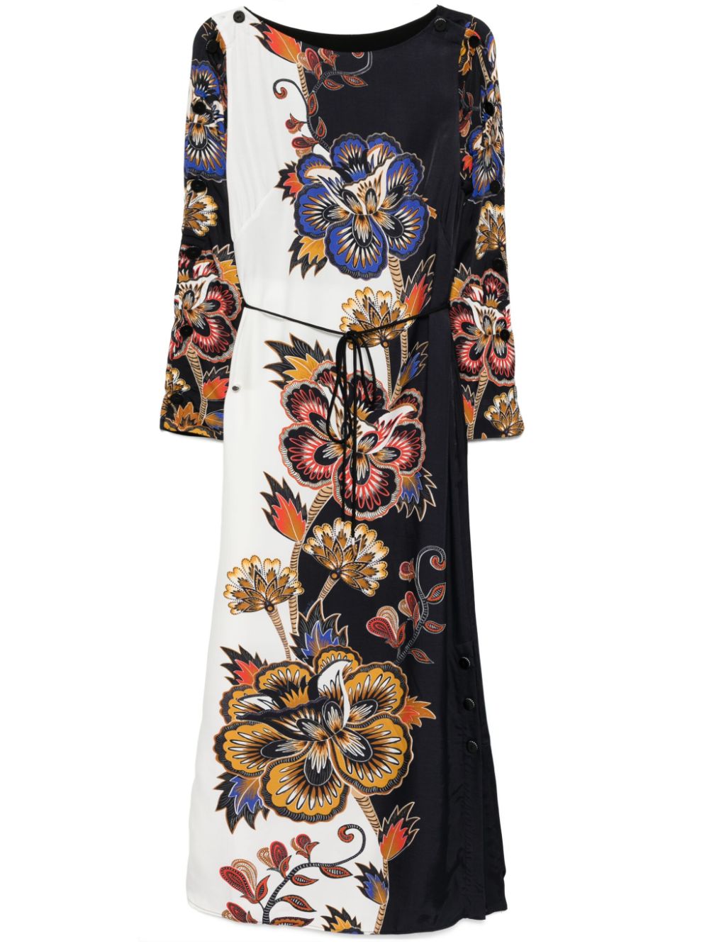 Floral midi dress - Blue