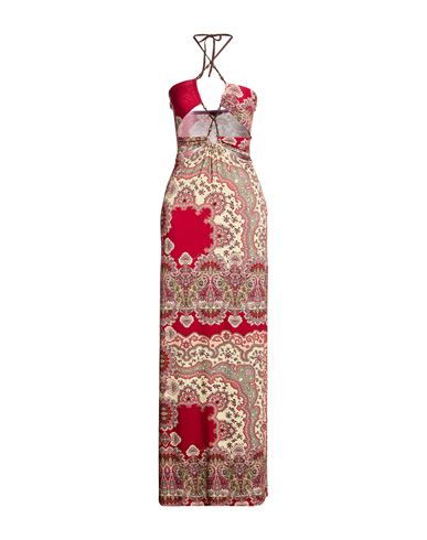 Woman Maxi dress Brick Size 8 Viscose, Elastane