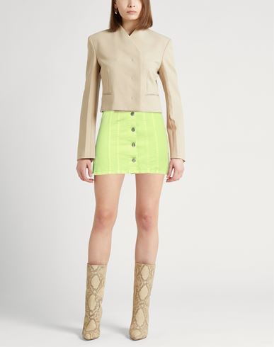 Woman Denim skirt Lime green Size 26 Cotton, Elastane