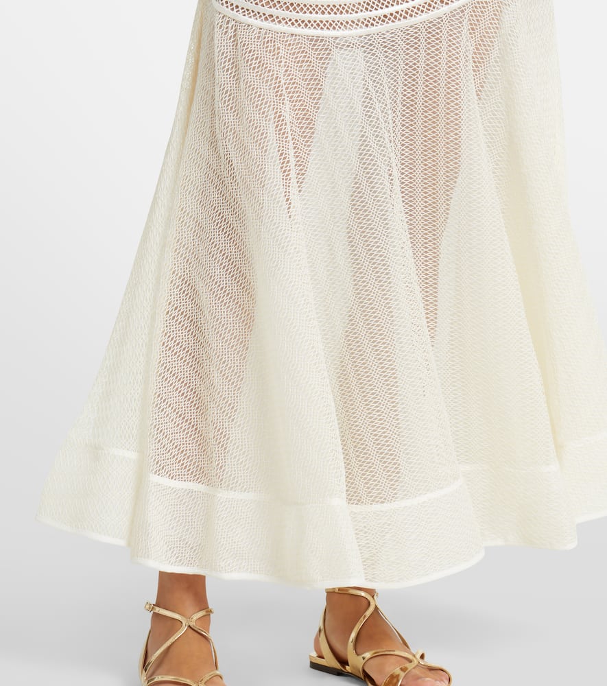 Zakaria mesh-trimmed maxi dress