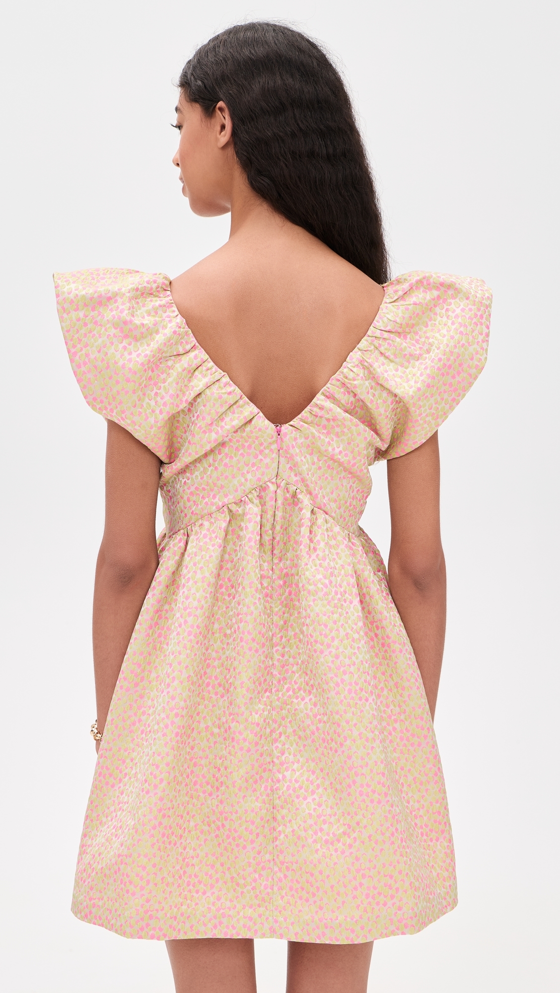 Jacquard Mini Dress Pink/Green