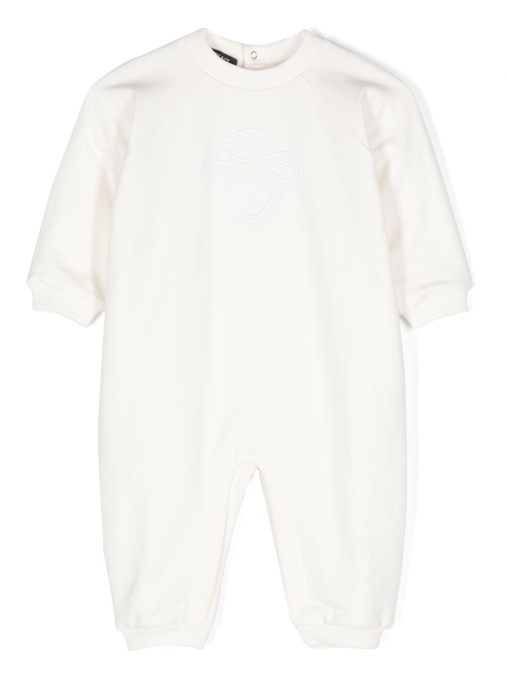 Medusa Head-embroidered romper - White