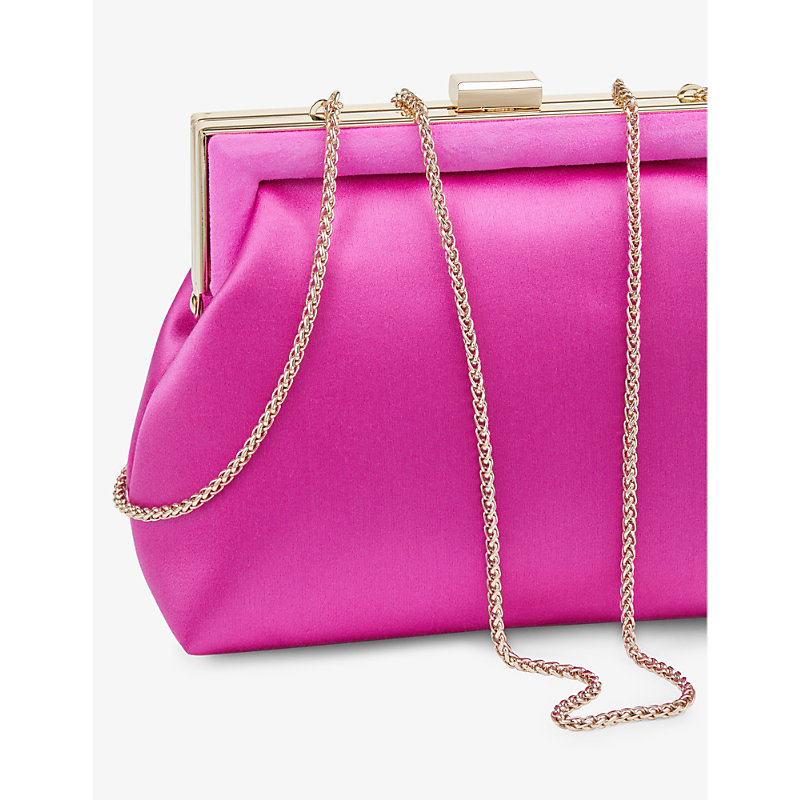 Womens Pur-magenta Connie Satin Clutch bag 
