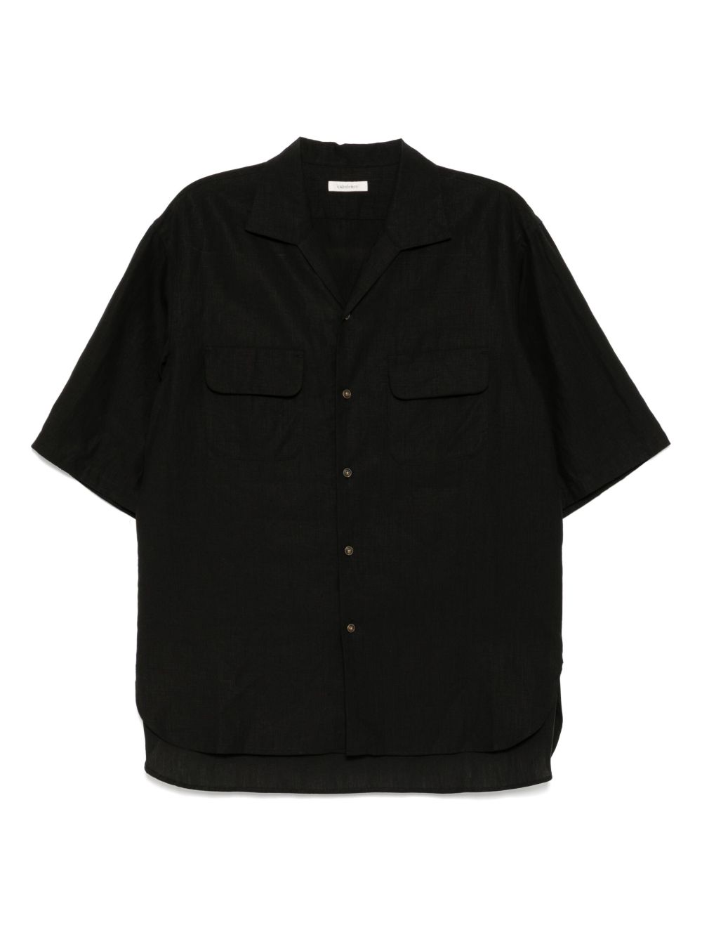CALMLENCE classic open-collar shirt - Black