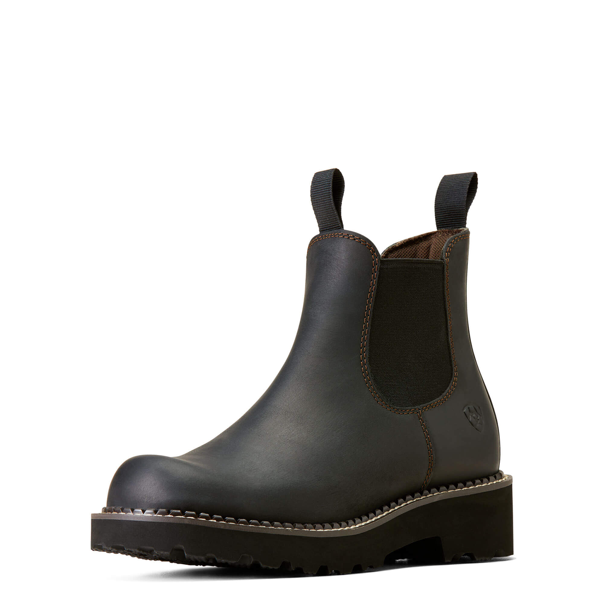Women's Fatbaby Chelsea Western Boots in Black Deertan Black Gore, B Medium Width