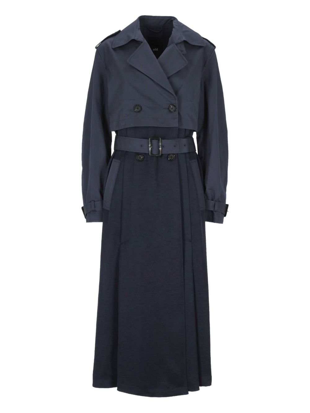 Add double-breasted trench coat - White