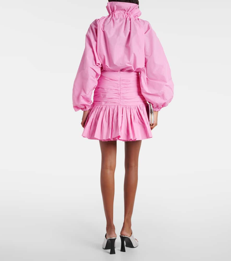 Ruffled high-rise faille miniskirt