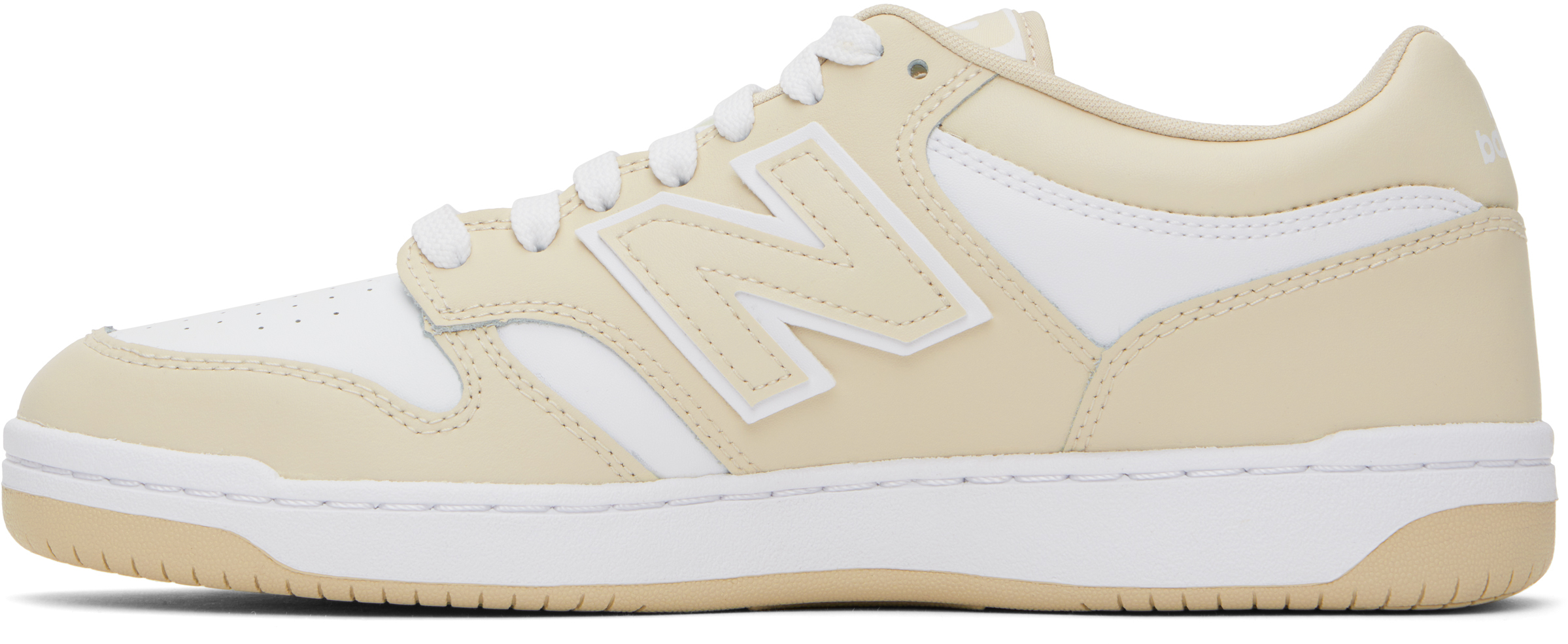 New Balance White & Beige 480 Sneakers