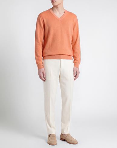 Man Sweater Salmon pink Size M Silk, Cotton, Cashmere