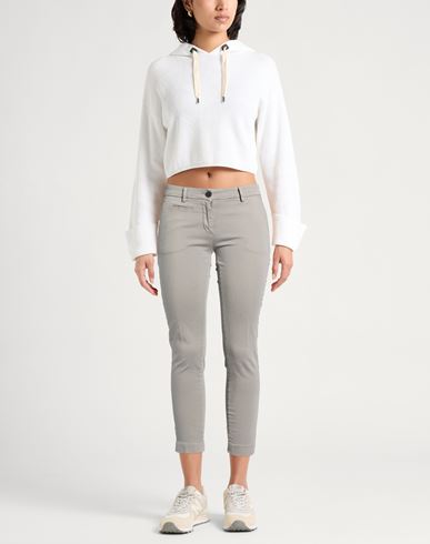 Woman Pants Grey Size 6 Cotton, Elastane