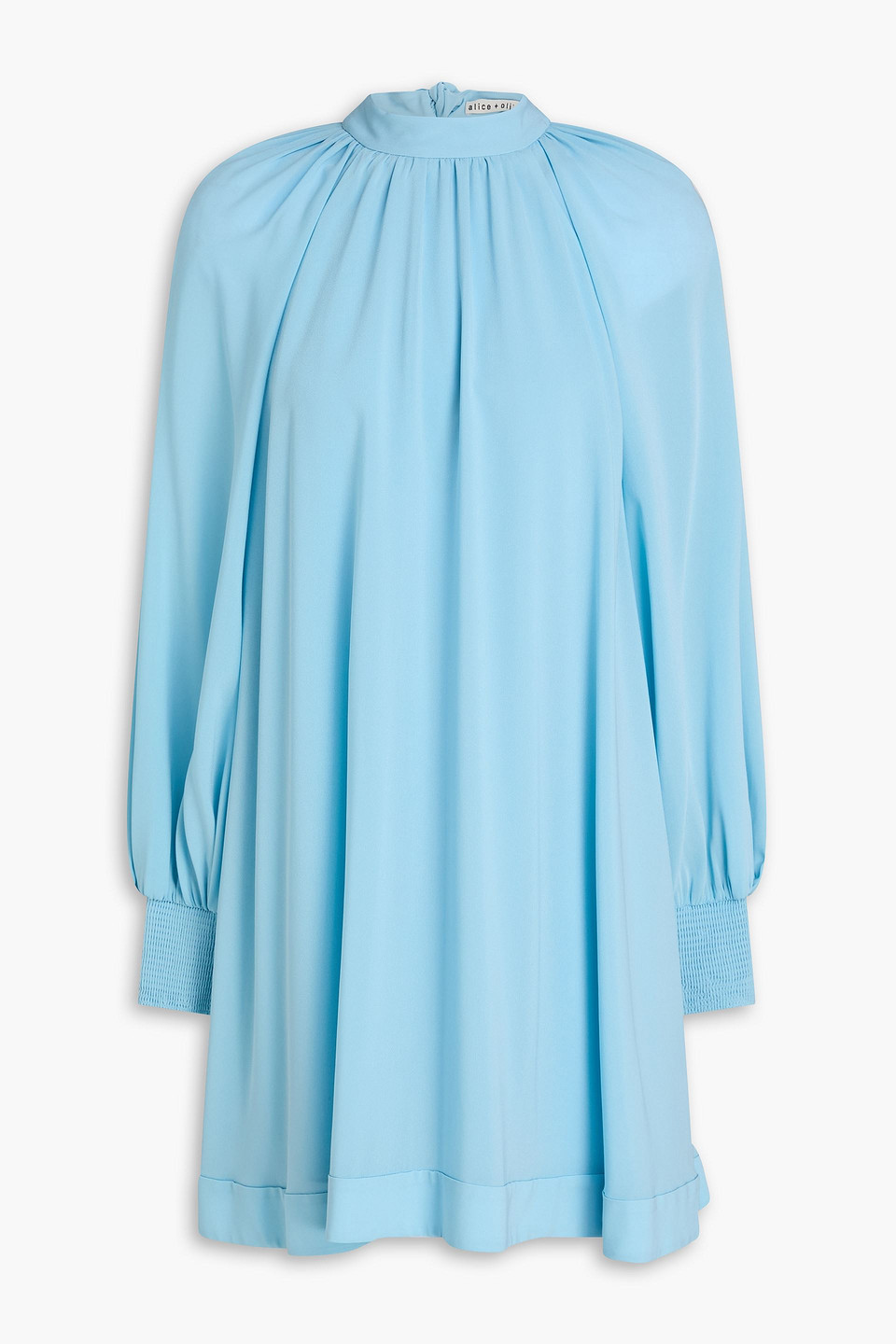 Alice Olivia - Gracen crepe de chine mini dress - Blue - S
