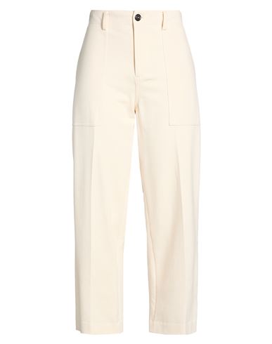 Woman Pants Cream Size 6 Cotton, Lycra