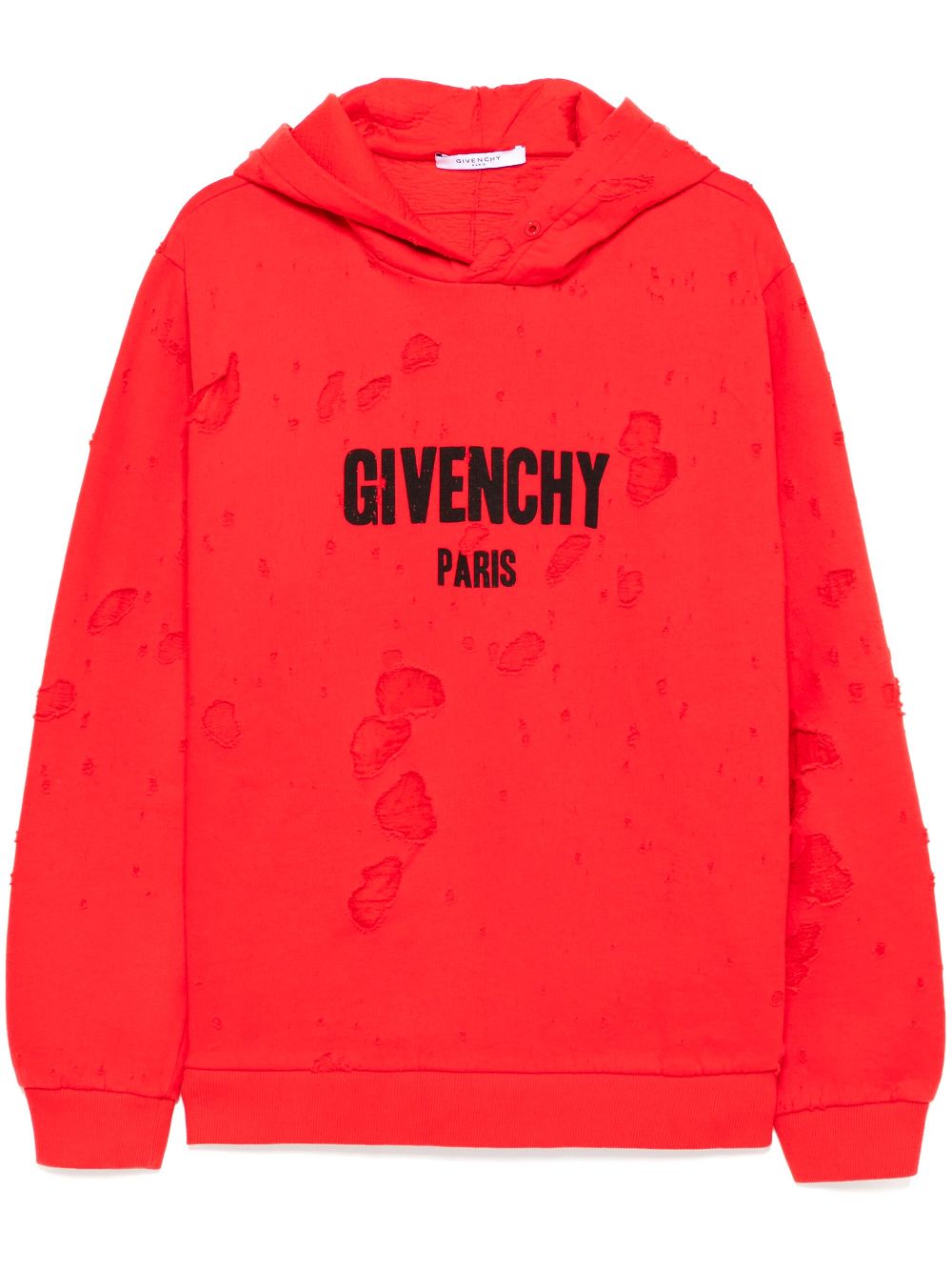 Distressed-effect hoodie - Red