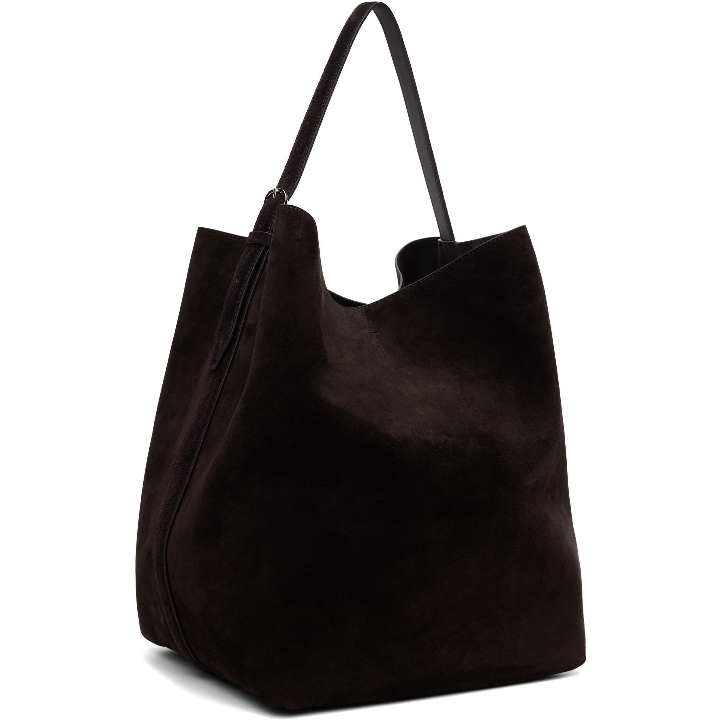 Brown Belted Suede Tote
