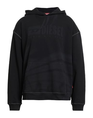 Man Sweatshirt Black Size L Cotton, Elastane