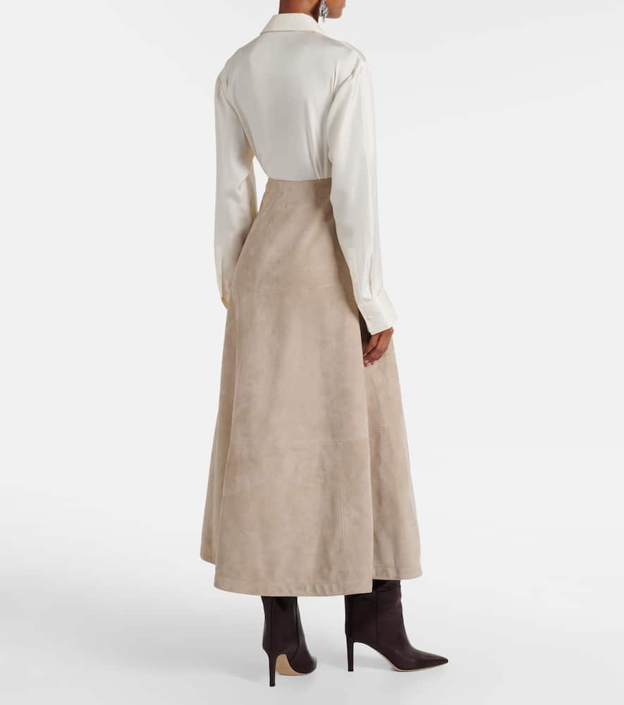Varda suede maxi skirt