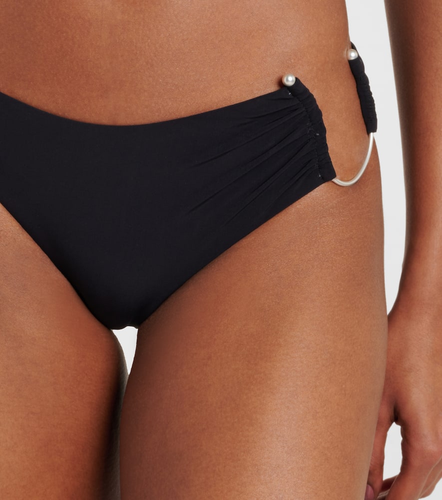 Embellished cutout bikini bottoms