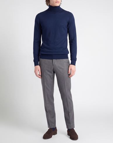 Man Turtleneck Navy Size 38 Wool