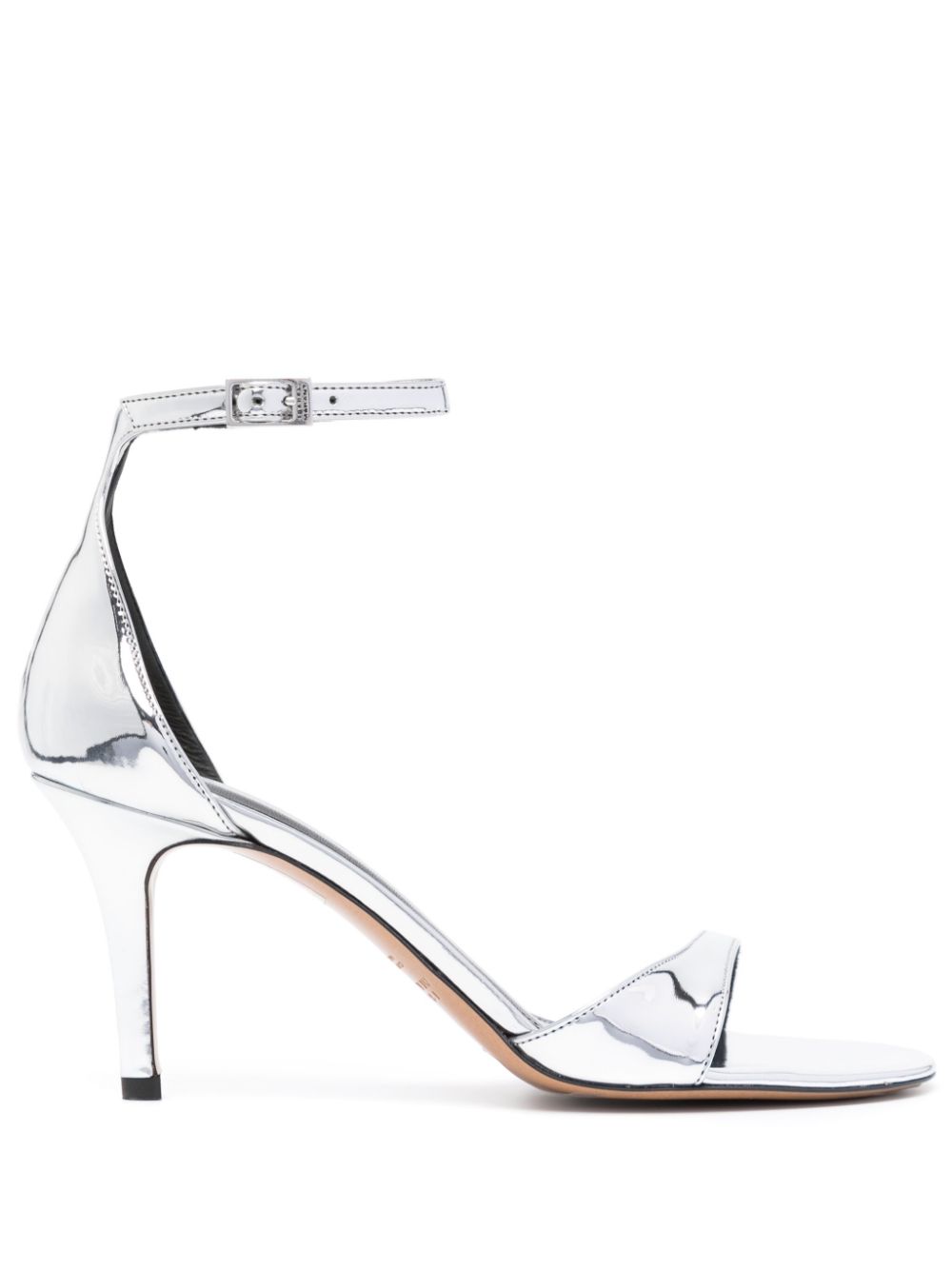 90mm metallic-effect leather sandals - Silver