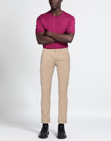 Man Pants Beige Size 32 Cotton, Elastane