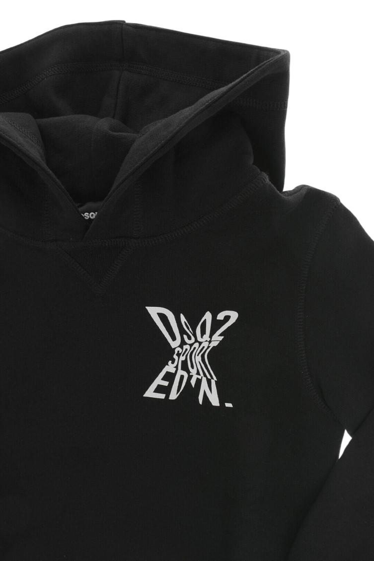 Boys Black Logo Hoodie
