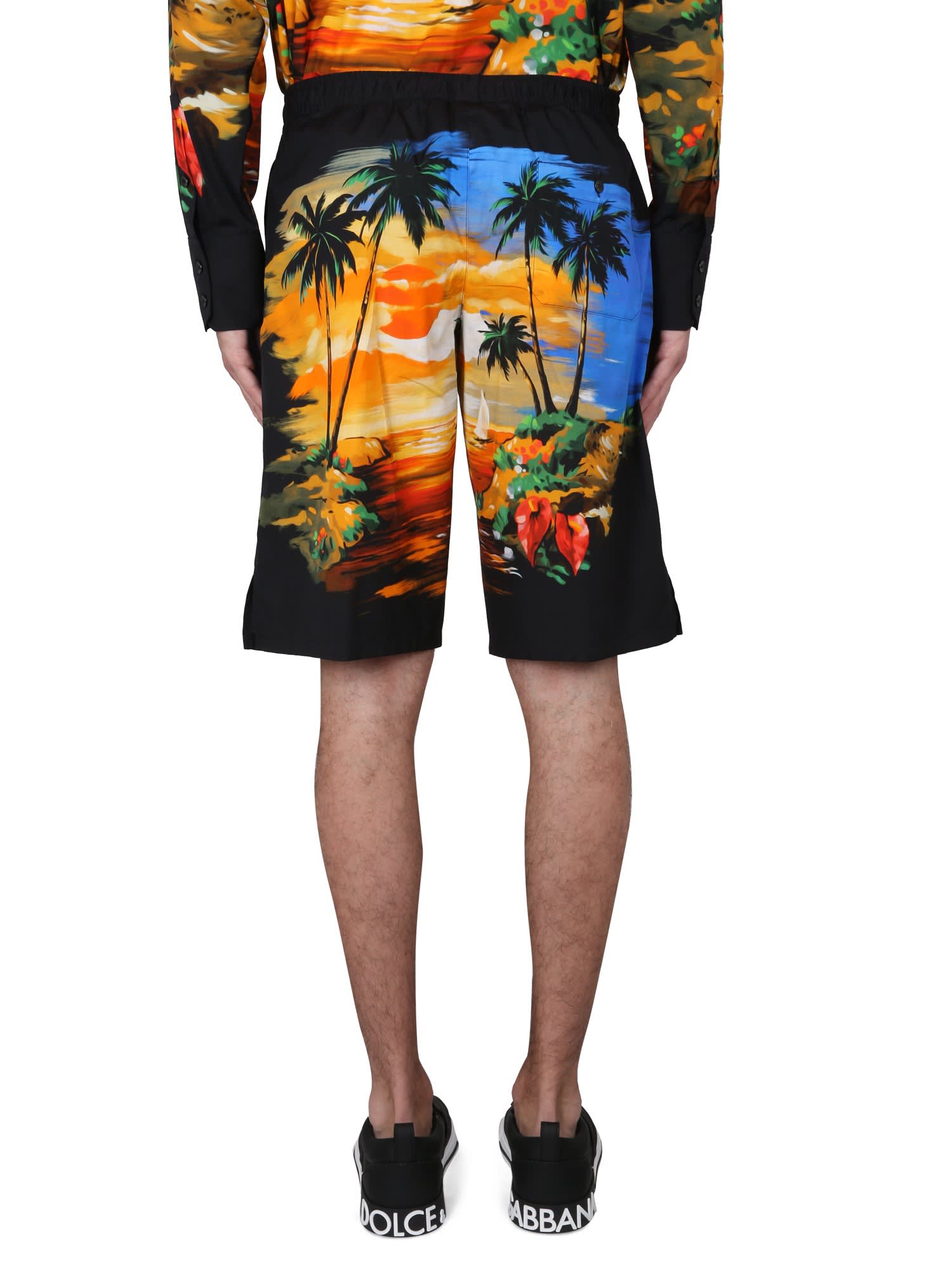Bermuda Shorts With Hawaii Print