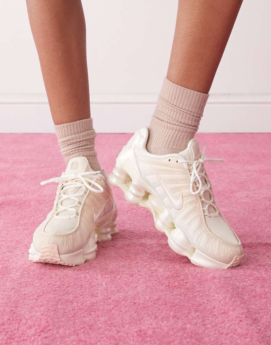 Shox TL pearlised sneakers in light pinks