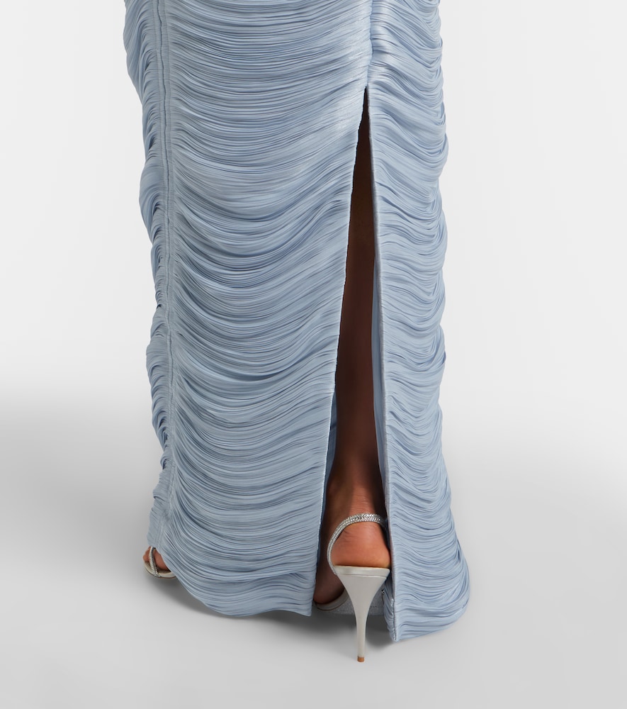 Pleated taffeta gown
