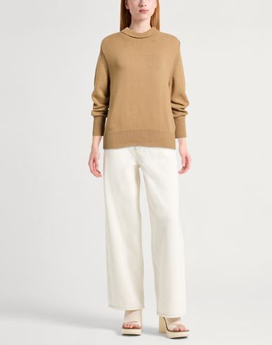 Woman Turtleneck Camel Size 6 Cotton, Polyamide