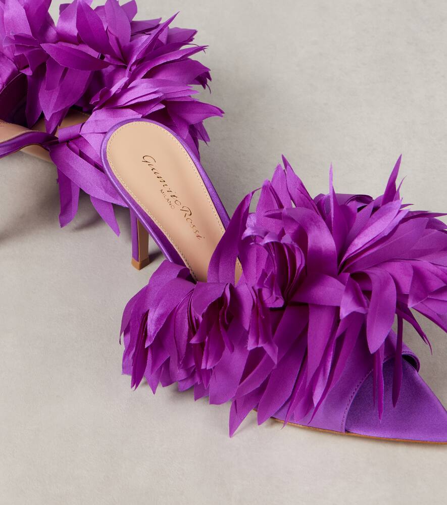 Gianvito Rossi Daniah 85 embellished crêpe satin mules