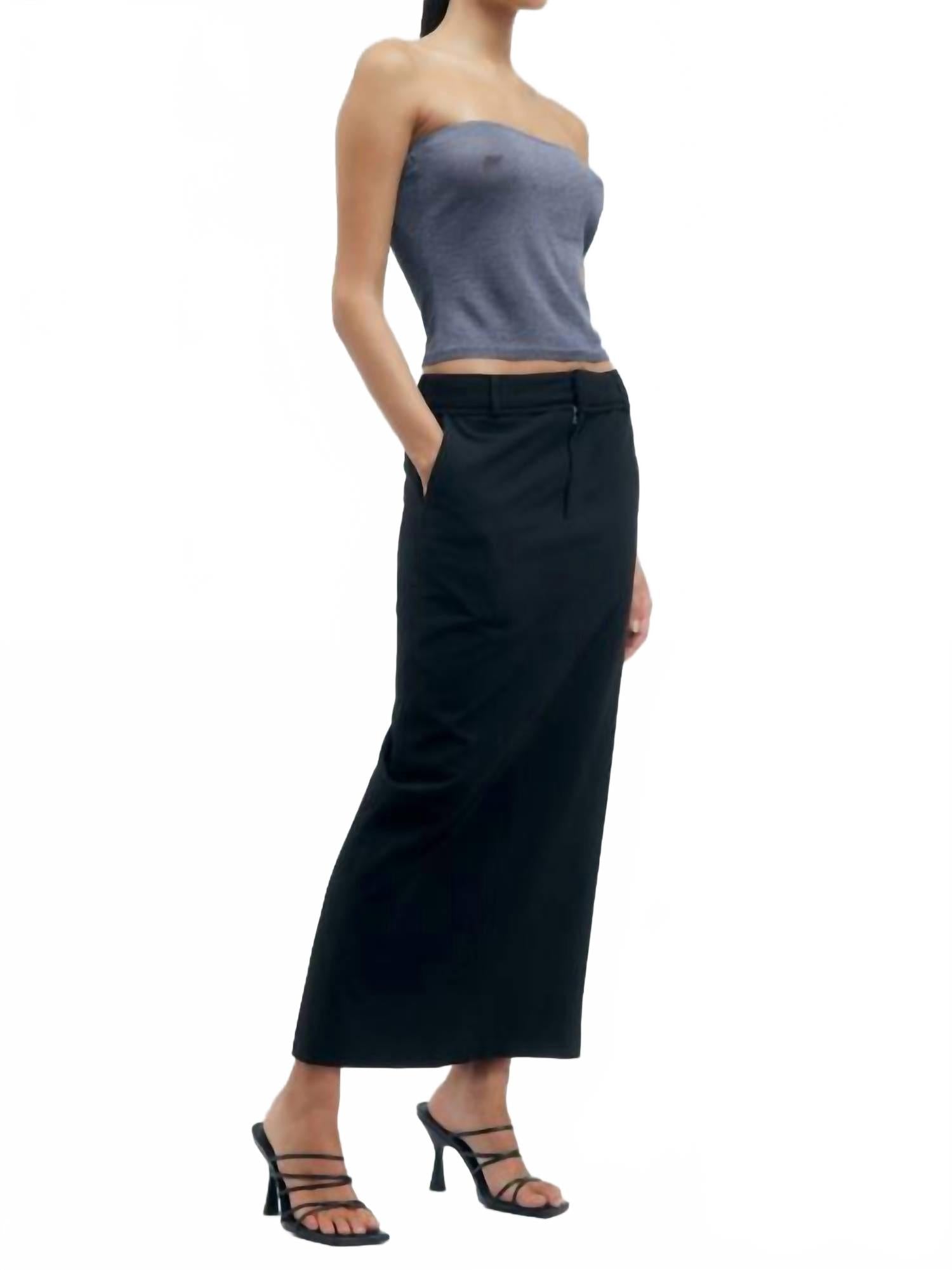 Protocol Tailored Maxi Skirt In Raven