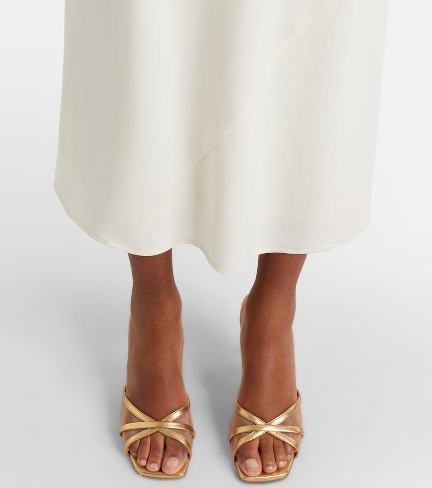 Perla 70 leather and mesh mules