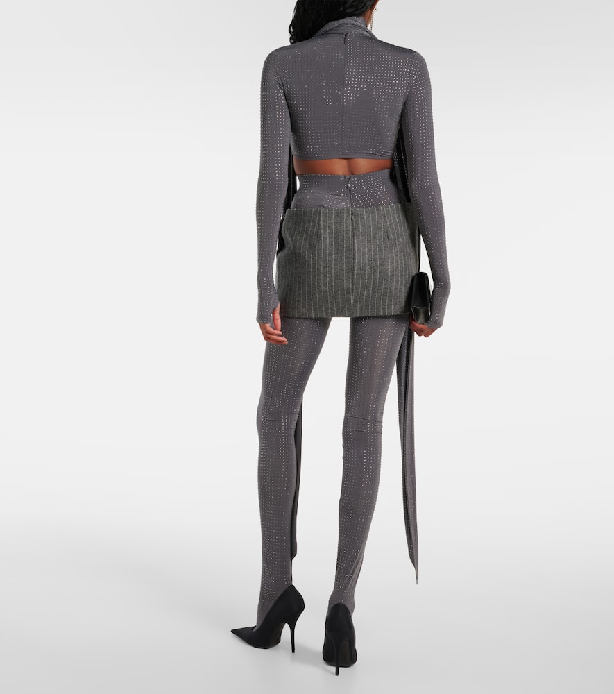 Alex Perry Pinstripe low-rise miniskirt