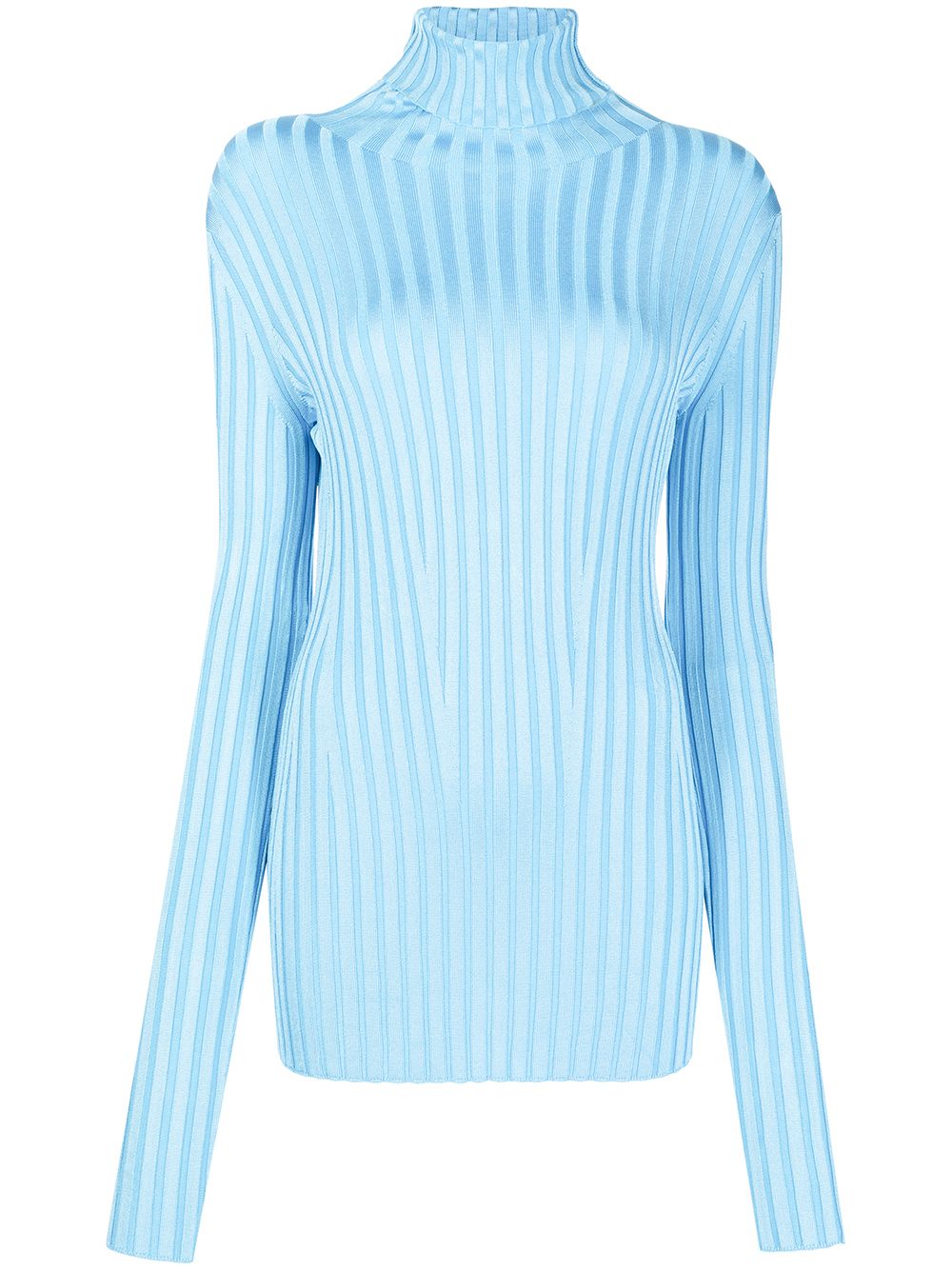 Rhea roll-neck ribbed knit jumper - Blue