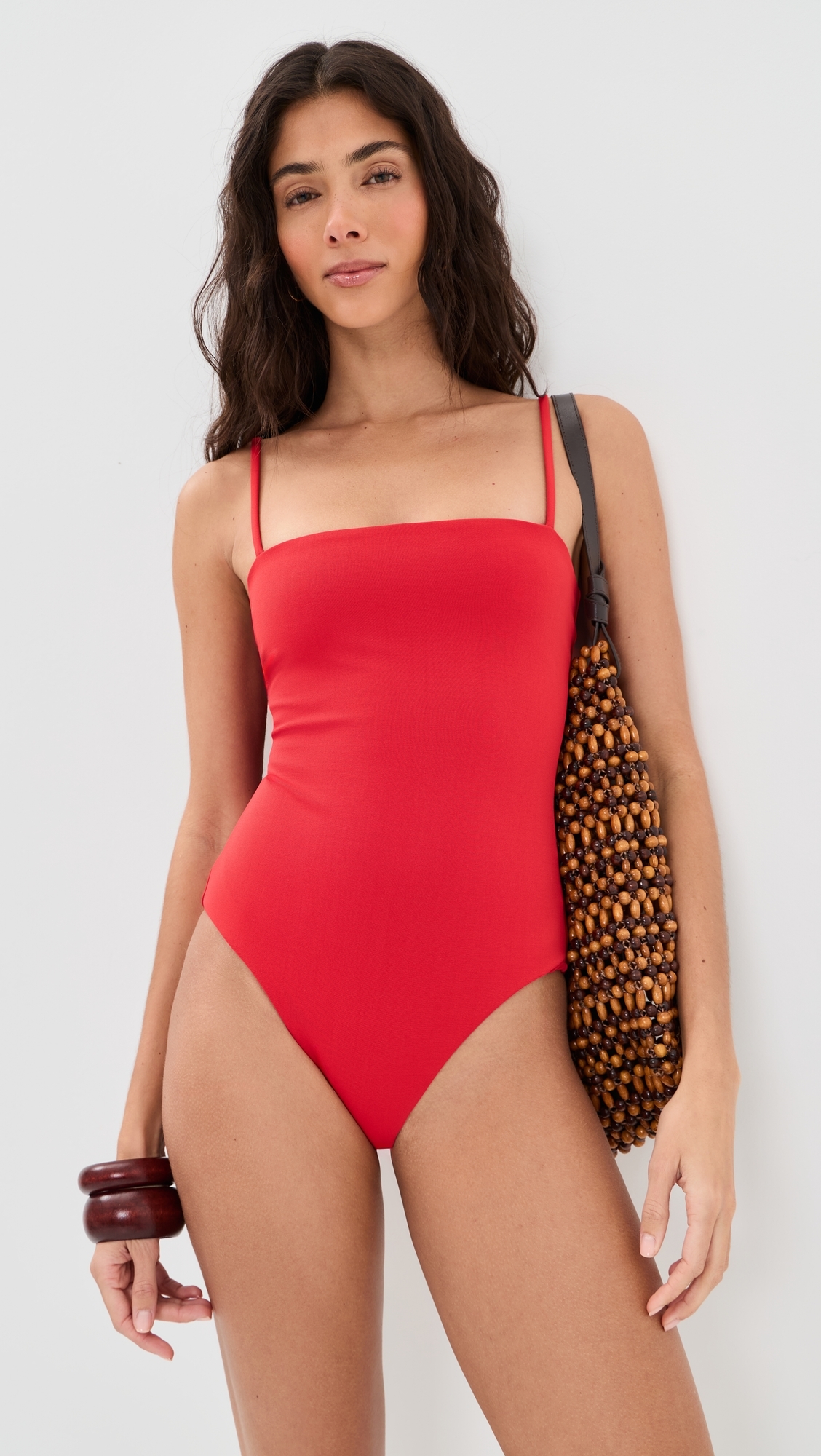 Corona One Piece Swim Suit Red Rose